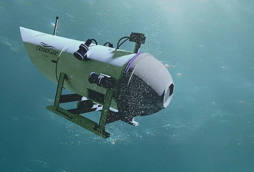 Опубликованы кадры с погружением погибшего батискафа «Титан» к «Титанику»