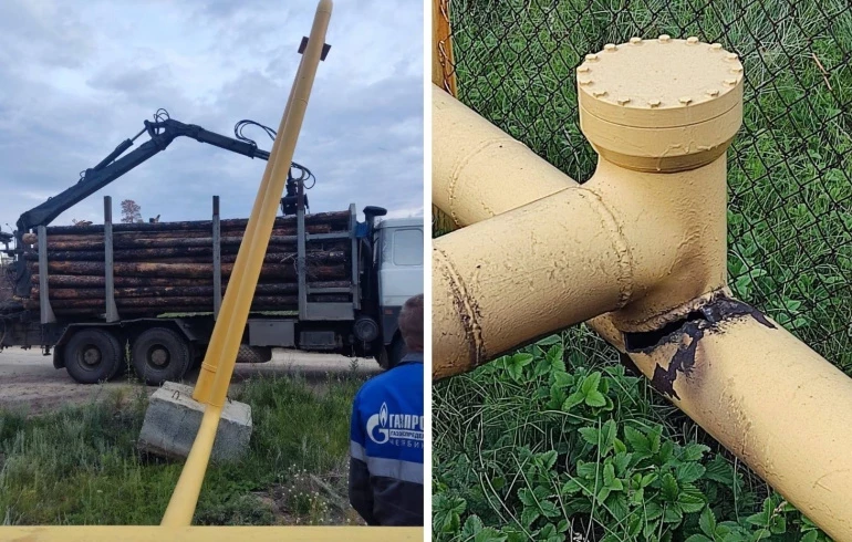 Лесовоз протаранил газопровод, оставив без голубого топлива село и посёлок Челябинской области