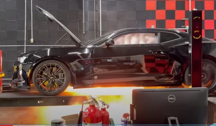 829-сильный Chevrolet Camaro ZL1 взорвался во время теста на стенде