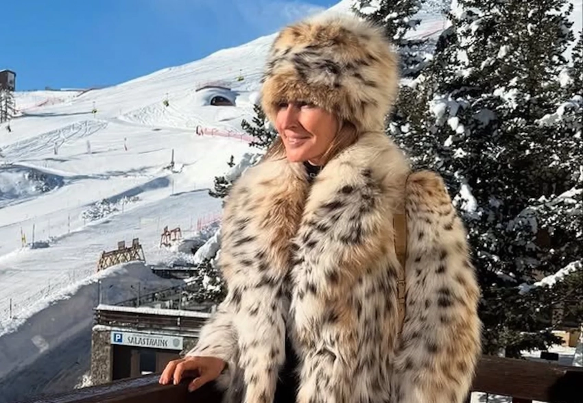 Оксана Бондаренко в образе slavic bimbo отдыхает в Швейцарии с мужем и дочерью