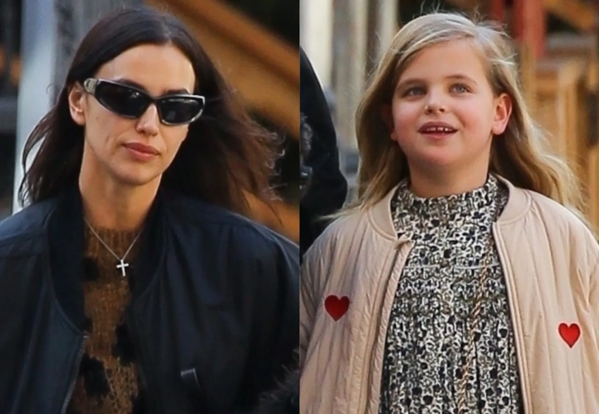 Ирину Шейк засняли на прогулке с дочерью Леей