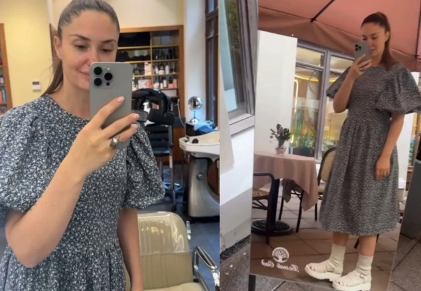 Агата Муцениеце показала фигуру в просторном платье на фоне слухов о беременности