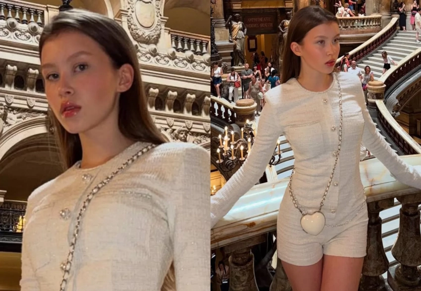 Анна Пересильд в мини-шортах посетила оперу в Париже