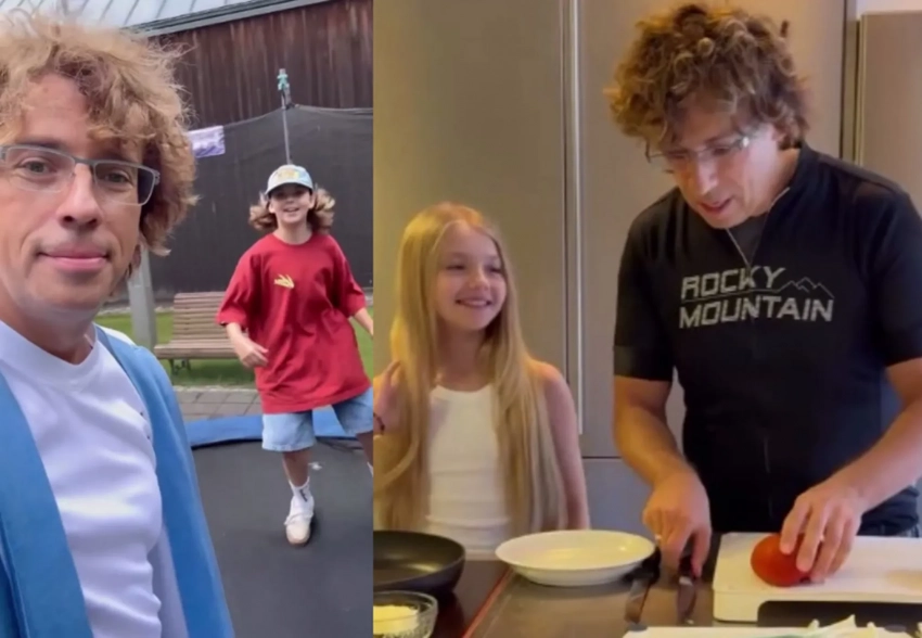 Лиза помогает готовить завтрак, Гарри учит английский: Максим Галкин* показал домашние будни с детьми и Аллой Пугачёвой
