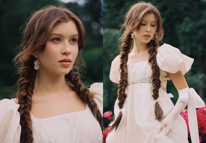 Анна Пересильд снялась в образе "тургеневской девушки" и получила комплимент от бойфренда Вани Дмитриенко