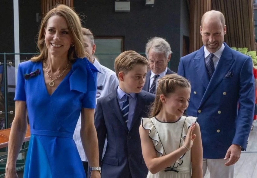Кейт Миддлтон и принц Уильям со старшими детьми посетили мужской финал Уимблдона