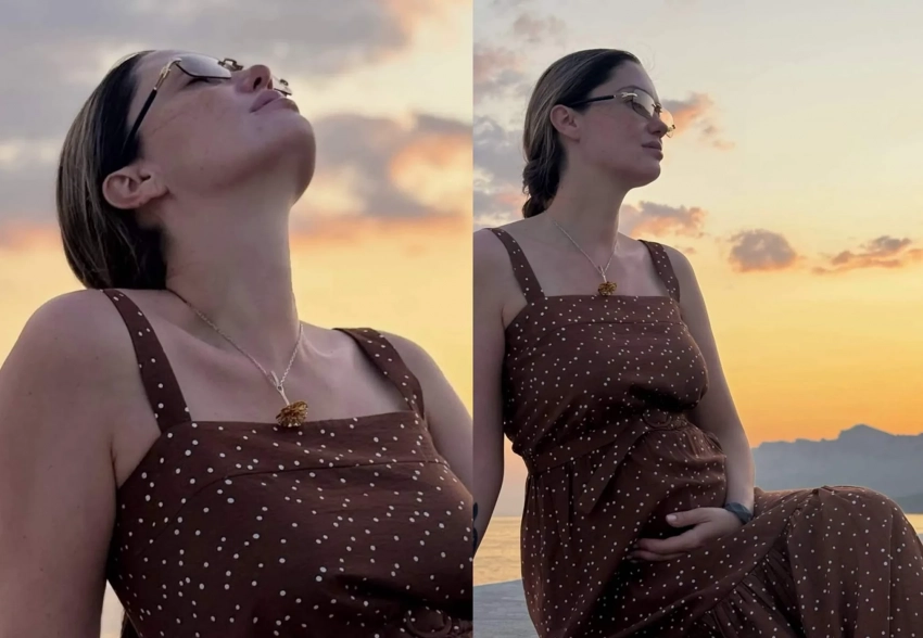 Дочь беременной Агаты Муцениеце сфотографировала её на отдыхе в Сочи