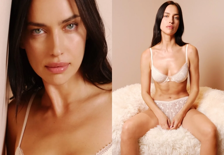 В кружеве и носках: Ирина Шейк снялась в рекламе нижнего белья