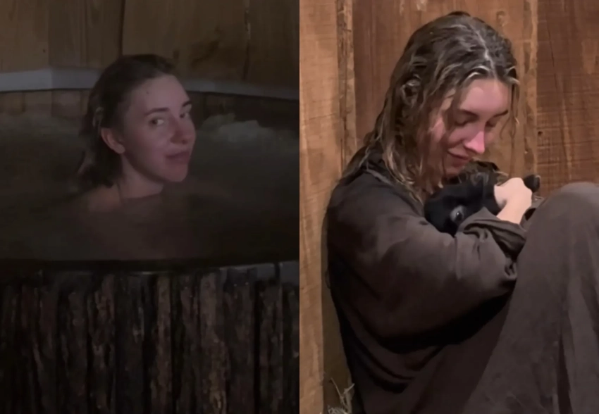 Ледяная купель, объятия с козлёнком и песни Алсу: Юлия Вавилова показала, как попарилась в бане